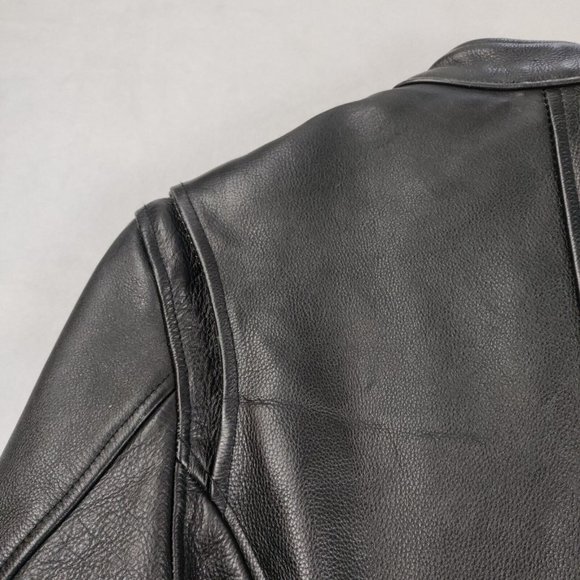 Vintage Wilson Black Leather Motorcycle Jacket Open Road Mens Medium - Picture 9 of 16